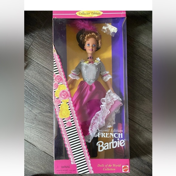 Vintage 1996 French Barbie Doll in Pink and Black Dress new in box never open - greenwatershopping.com Vintage 1996 French Barbie Doll in Pink and Black Dress new in box never open - greenwatershopping.com